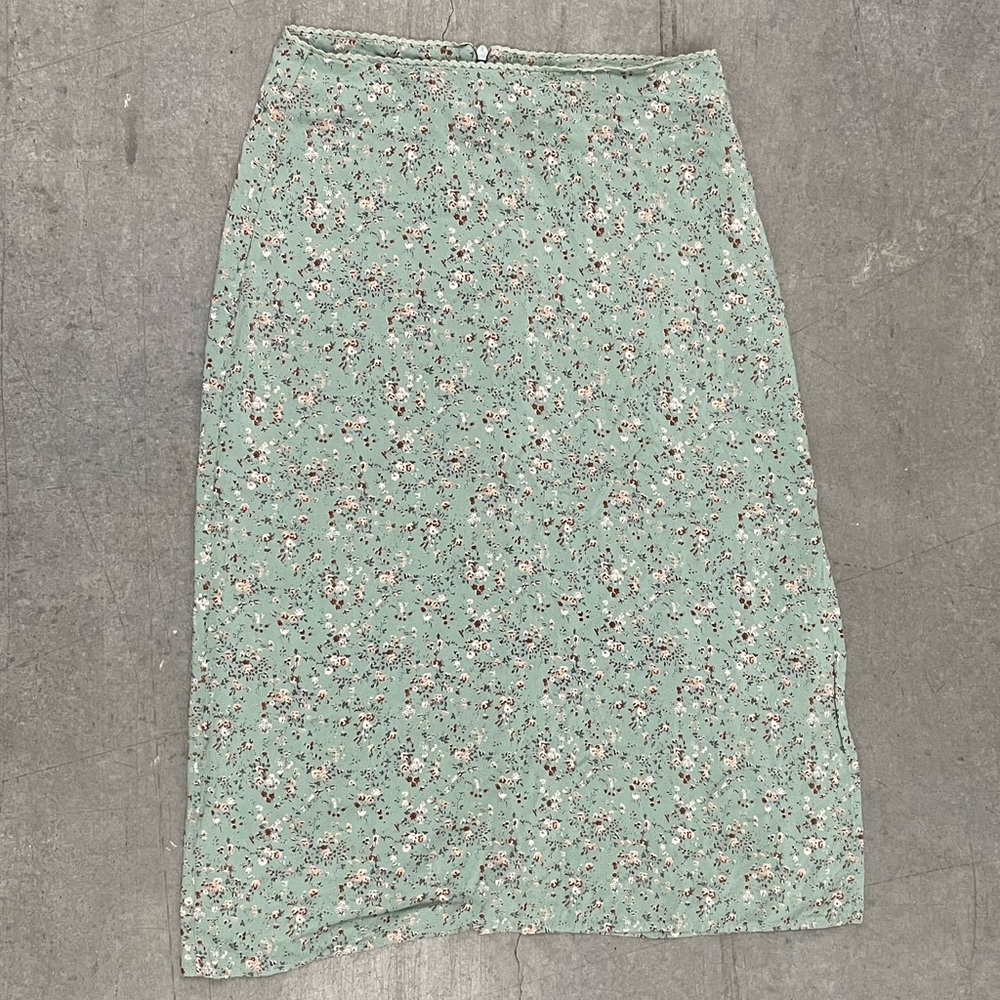 Brandy Melville Pastel Green Ditsy Floral Slip Skirt Small Forest Fairy Nymph‎